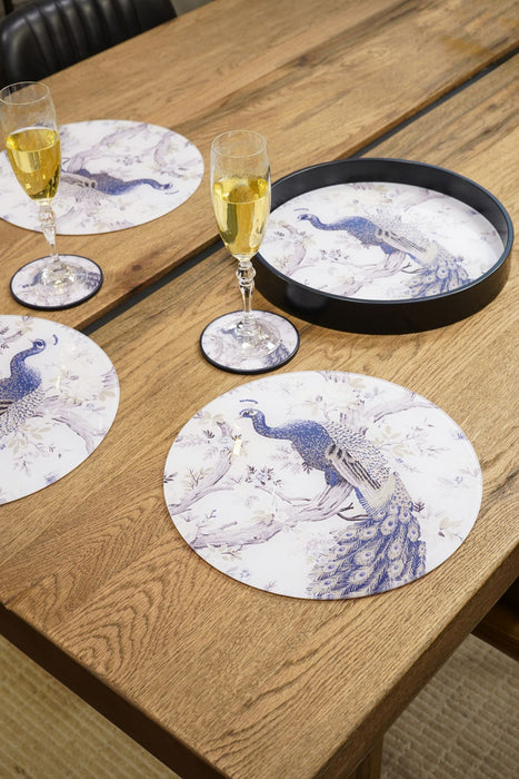 Laura Ashley Belvedere Peacock Print Plate Placemats -  Set Of 4 ( Due Back In 16/12/24 )