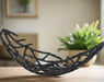 Twig Oval Small Bowl, Black, Metal 