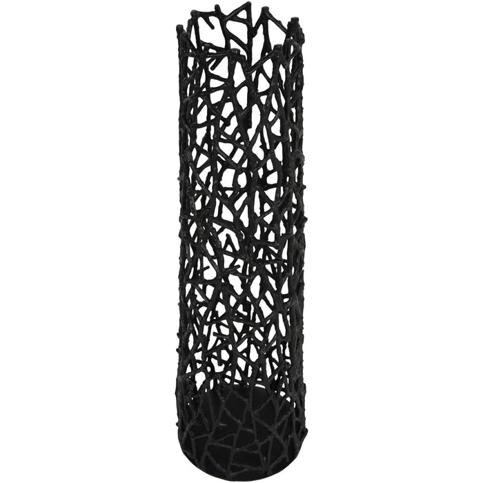 Twig Black Metal Sculpture Vase - Small