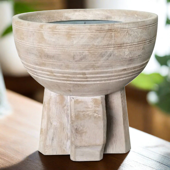 Portland Candle Holder, Natural Mango Wood -  Small