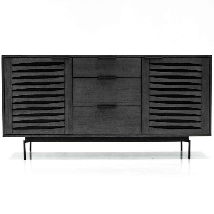 Okayama Sideboard, Black Acadia Wood, 3 Drawers, 2 Doors ( 16/12/24 )