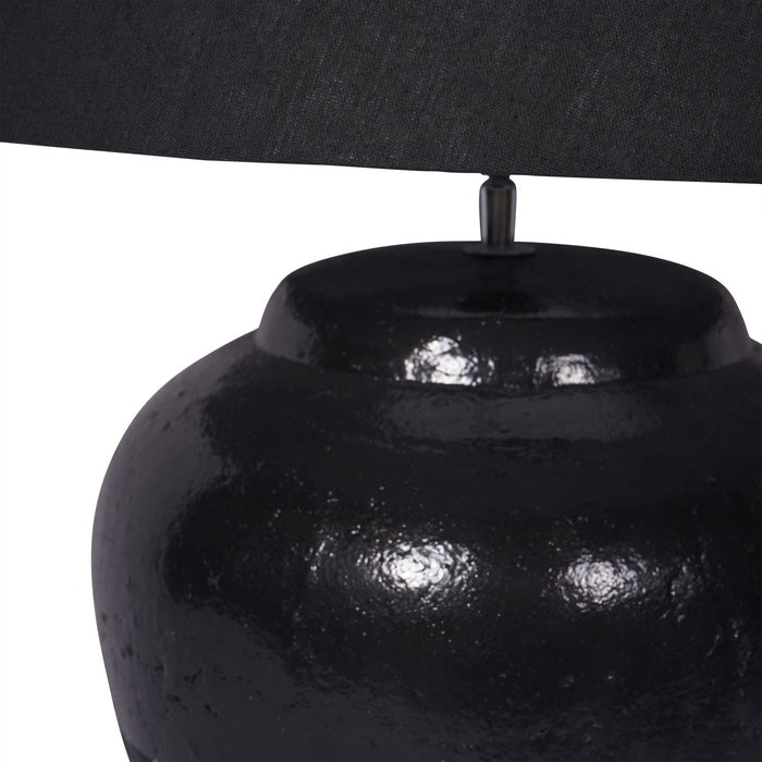 Skyline Black Terracotta Table Lamp with Shade