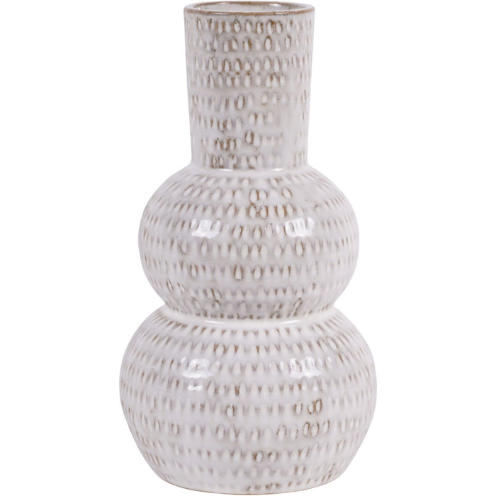 Laura Ashley Stoneware Small Vase, Ceramic, White Lowick