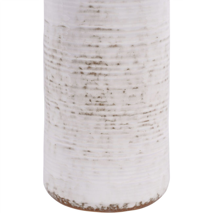 Laura Ashley Stoneware Large Vase, Ceramic, White Lowick