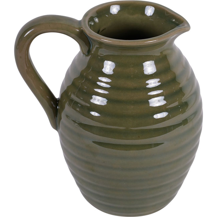 Laura Ashley Jugs, Green Harriston, Stoneware, Handle