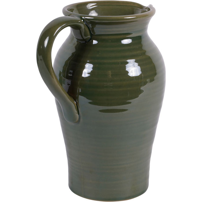 Laura Ashley Stoneware Handle Jug, Ceramic, Green Harriston