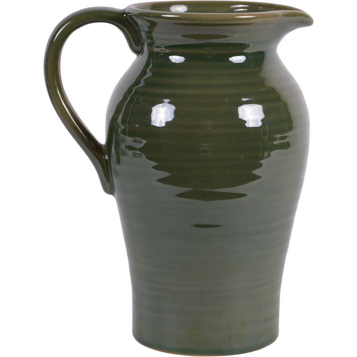 Laura Ashley Stoneware Handle Jug, Ceramic, Green Harriston