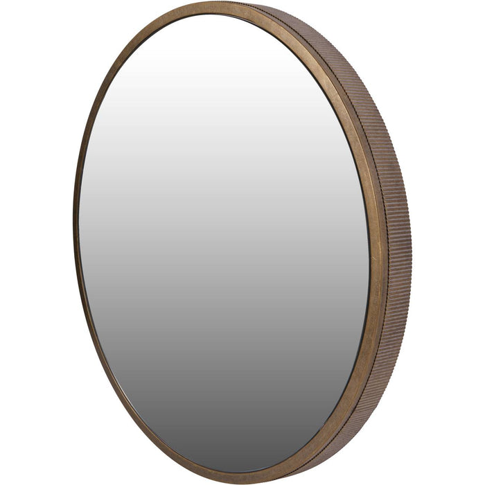 Luxe Elegant Round Mirror with Textured Gold Frame – Sophisticated Luxury