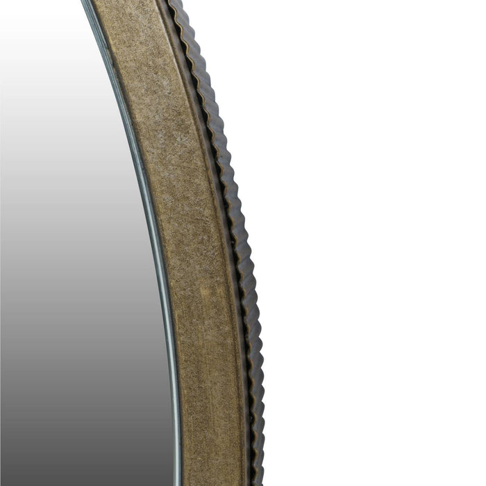 Luxe Elegant Round Mirror with Textured Gold Frame – Sophisticated Luxury