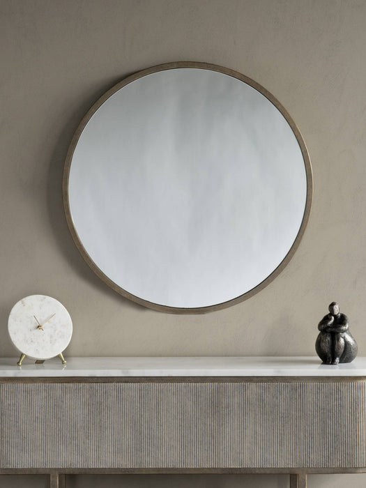 Luxe Elegant Round Mirror with Textured Gold Frame – Sophisticated Luxury