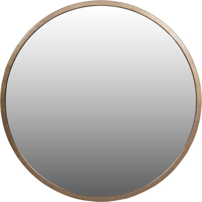 Luxe Elegant Round Mirror with Textured Gold Frame – Sophisticated Luxury