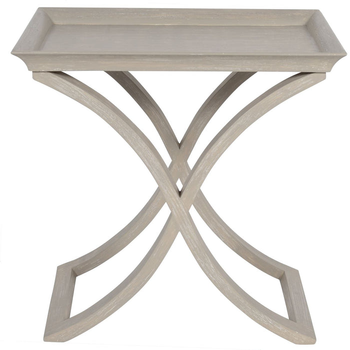 Laura Side Table, Grey Wooden Curved Legs, Square Top