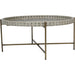 Laura Ashley Coffee Table, Solid Iron Legs, Grey Epsley, Round Top