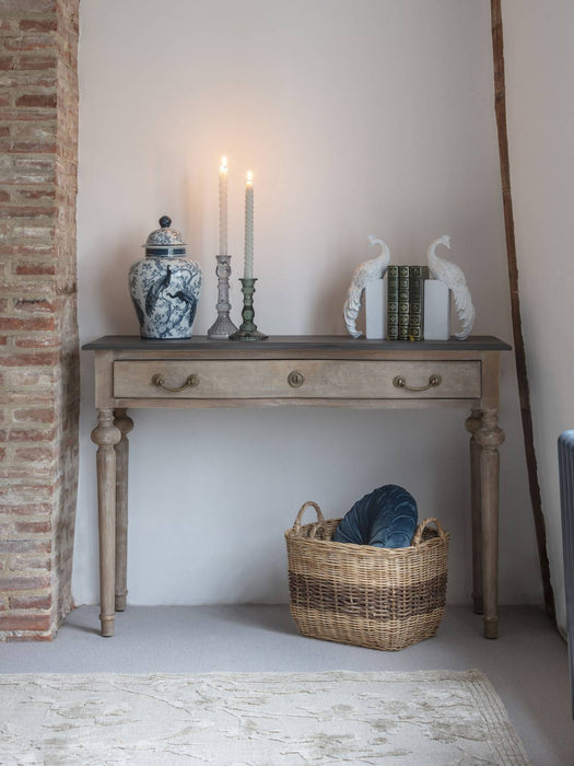 Laura Ashley Console Table, Natural Wood, 2 Drawer