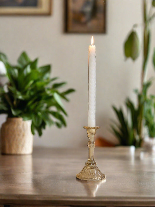 Laura Ashley Yellow Glass Candlestick