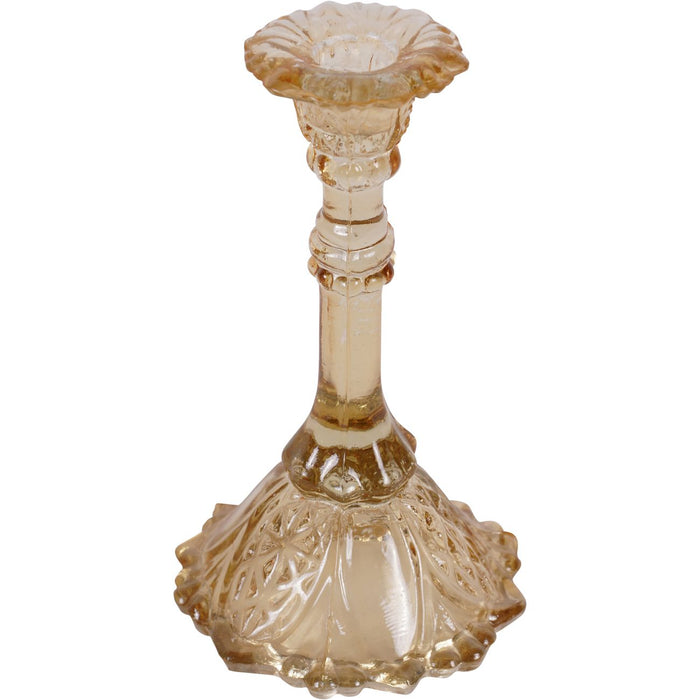 Laura Ashley Yellow Glass Candlestick