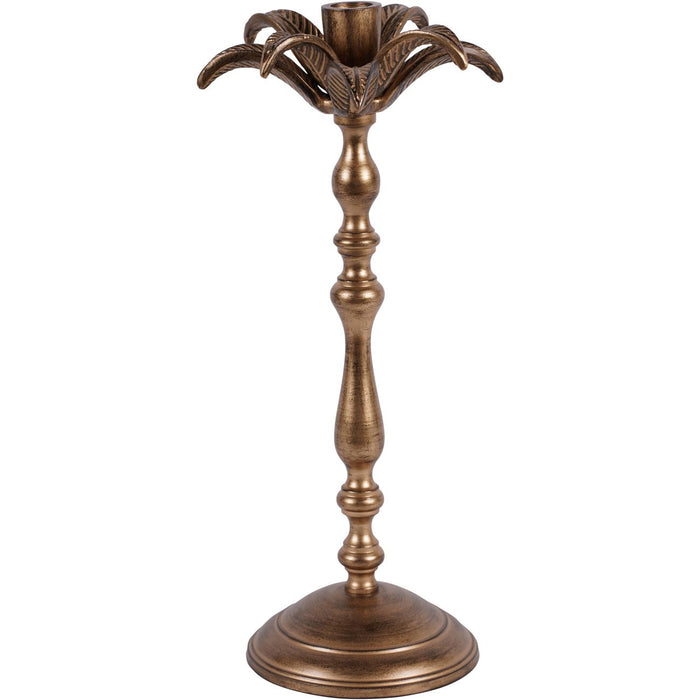 Laura Ashley Antique Brass Large Palm Tree Candlestick