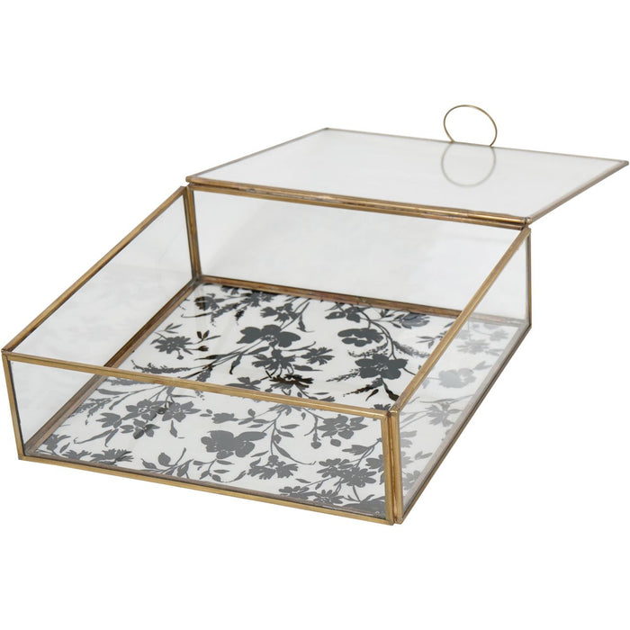 Laura Ashley Clear Single Glass Box In Rye Small ( Due Back In 18/06/24 )