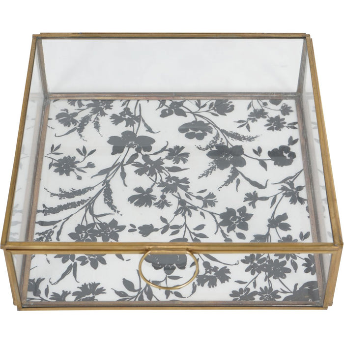 Laura Ashley Clear Single Glass Box In Rye Small ( Due Back In 18/06/24 )