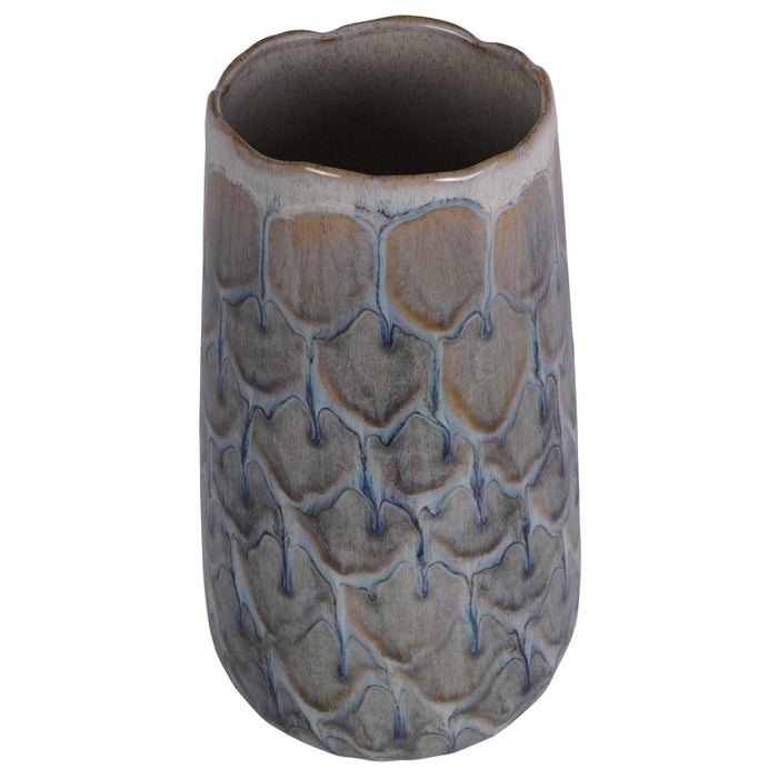 Armadillo Textured Azure Ceramic Vase