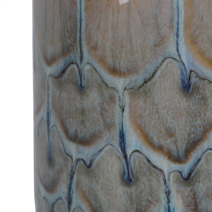 Armadillo Textured Azure Ceramic Vase