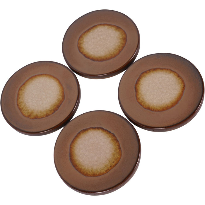 Glazed Rust Ceramic Drinks Coasters, Handcrafted (Set of 4)