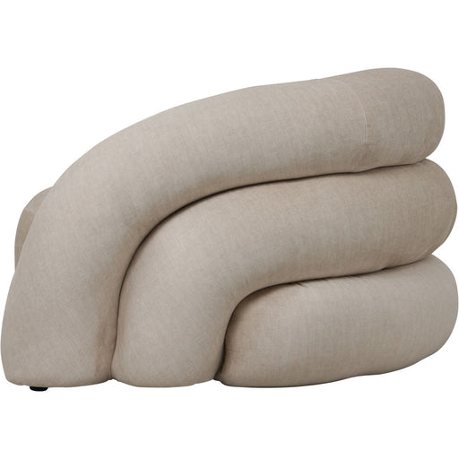 Contemporary Cream Fabric Accent Chair – Sculptural Design & Smooth Finish  