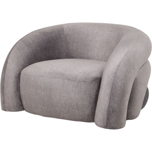 Modern Grey Fabric Accent Chair – Sculptural Design & Smooth Finish  