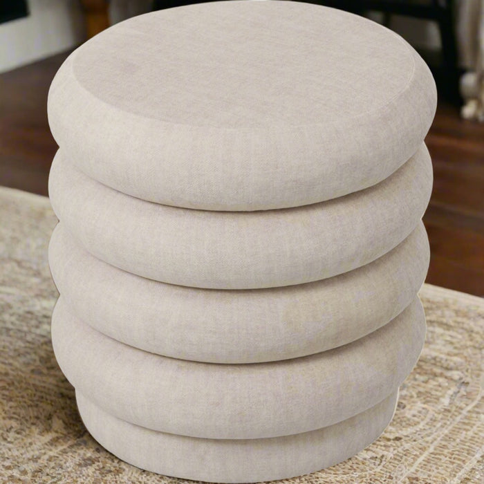 Marlborough Contemporary Beige Stacked Cushion Stool ( Due Back In 23/12/24 )