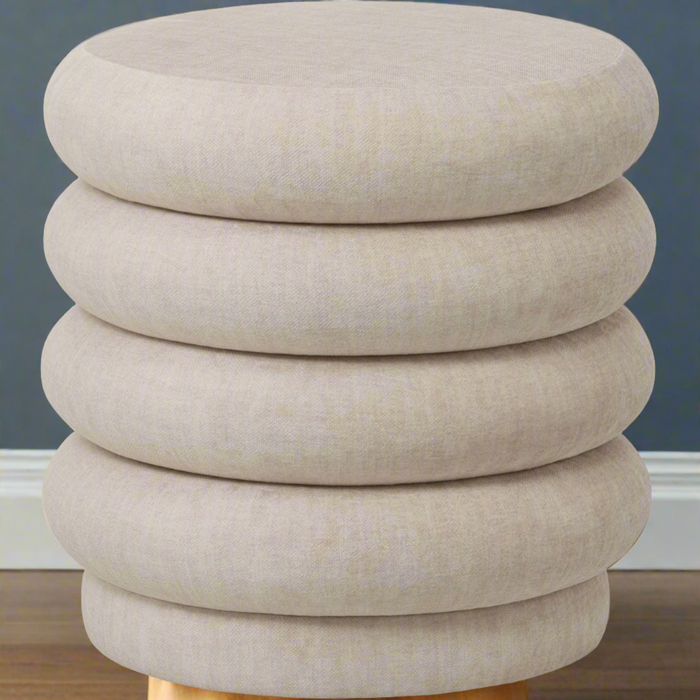 Marlborough Contemporary Beige Stacked Cushion Stool