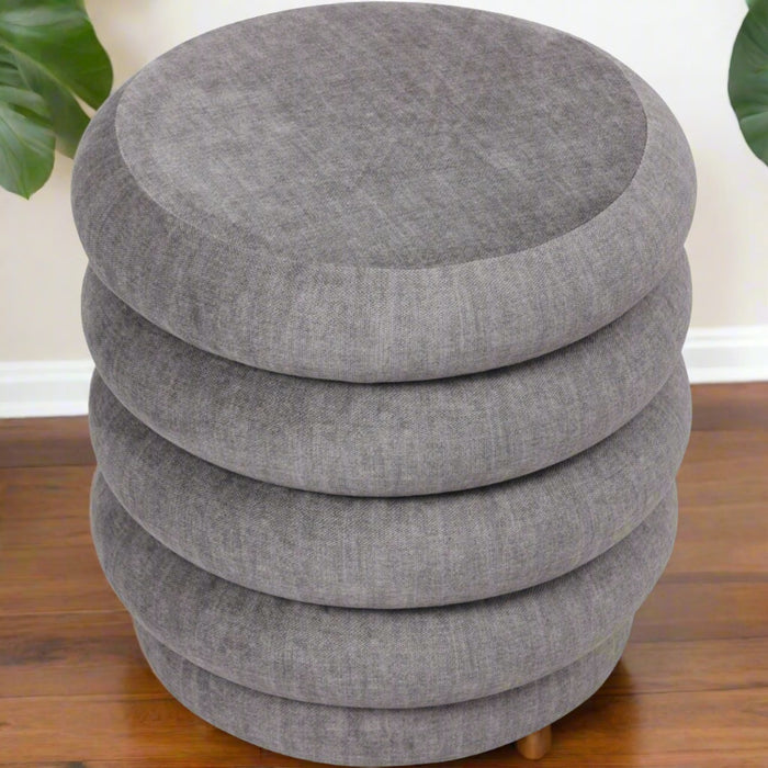 Marlborough Contemporary Dark Grey Stacked Cushion Stool