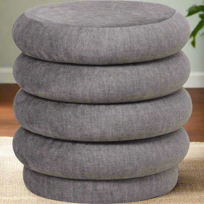 Marlborough Contemporary Dark Grey Stacked Cushion Stool