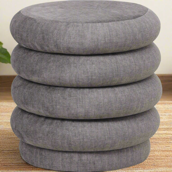 Marlborough Contemporary Dark Grey Stacked Cushion Stool