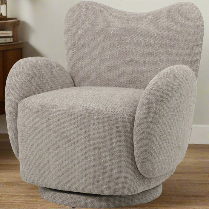 Evelyn Contemporary Mink Swivel Chair