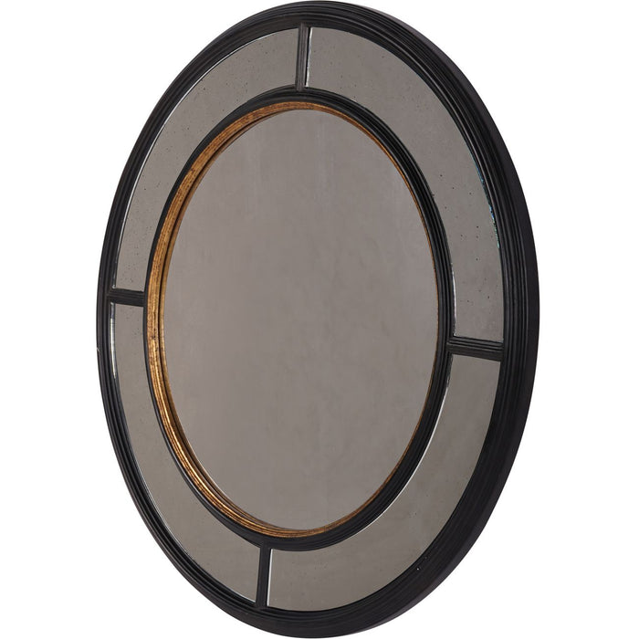 Blakely Antique Black Round Contemporary Wall Mirror