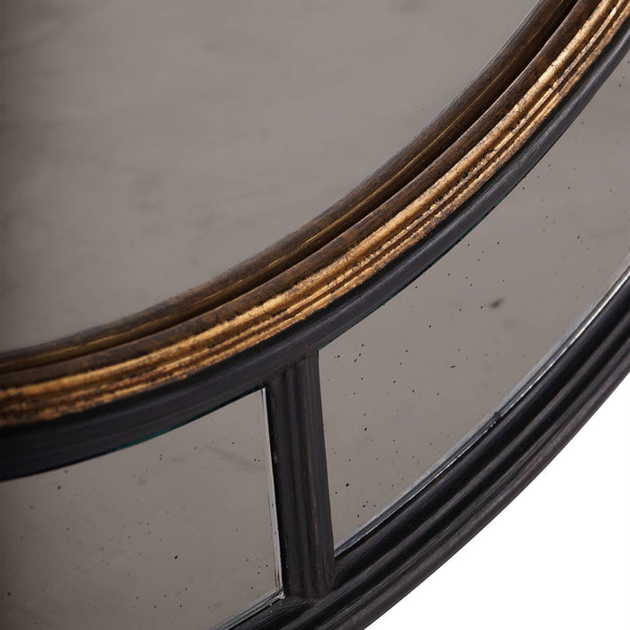 Blakely Antique Black Round Contemporary Wall Mirror