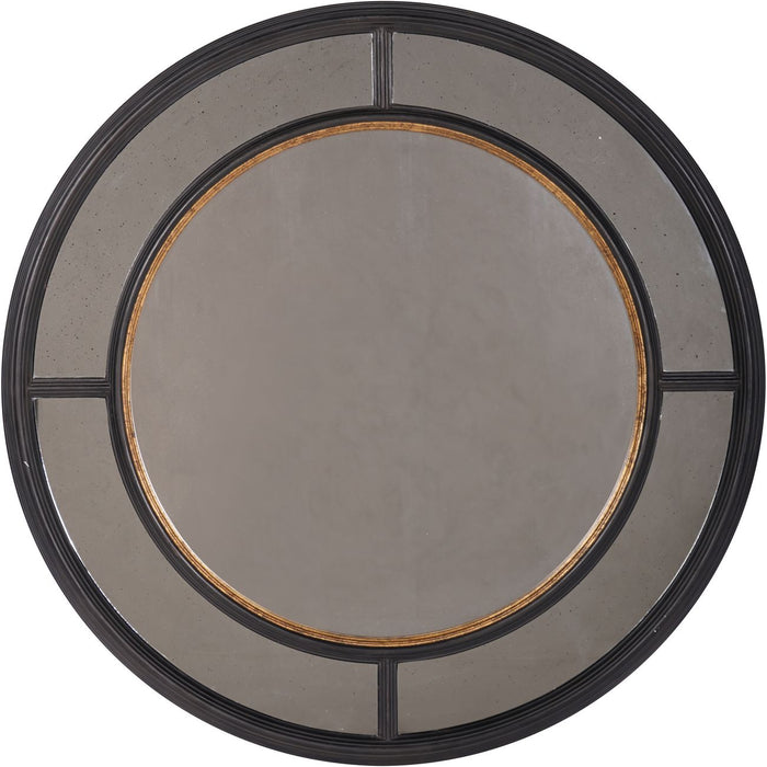 Blakely Antique Black Round Contemporary Wall Mirror