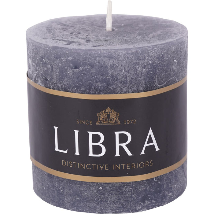 Rustica Pillar Slate Grey Candle - 7x7cm