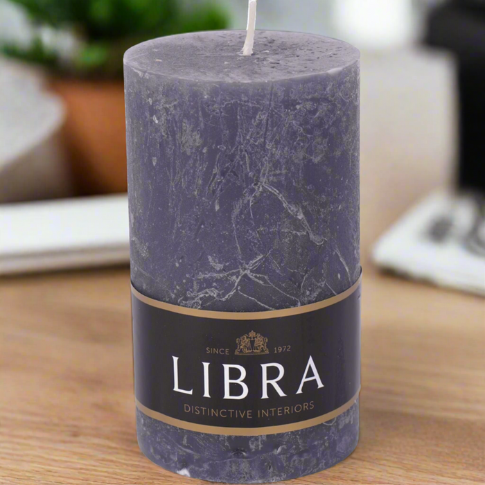 Rustica Pillar Slate Grey Candle - 7x12cm