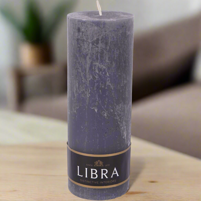 Rustica Pillar Slate Grey Candle - 7x19cm