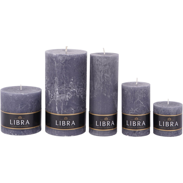 Rustica Pillar Slate Grey Candle - 7x7cm