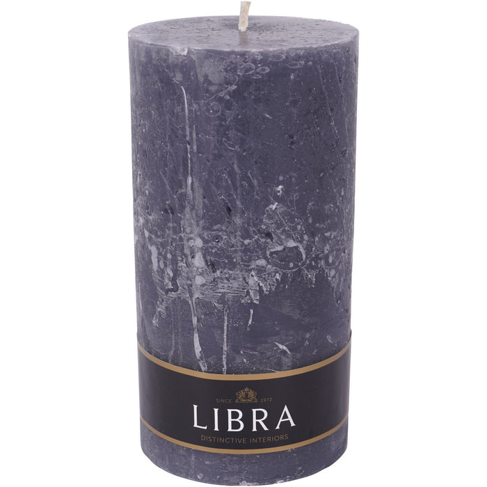 Rustica Pillar Slate Grey Candle - 10 x 20cm