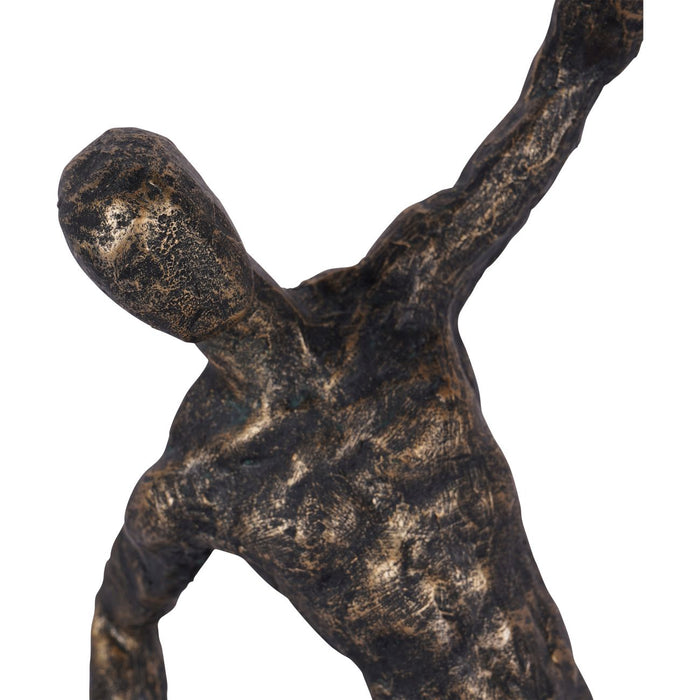 Bronze Football Player Sculpture