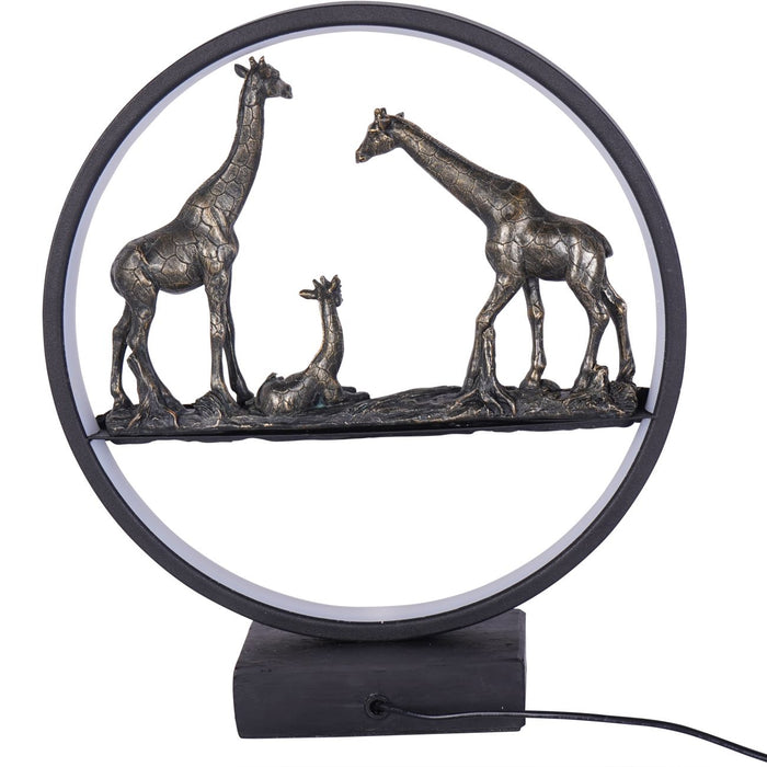 Giraffe Family Table Lamp Sculpture