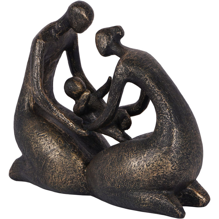 Charming Bronze Family Sculpture