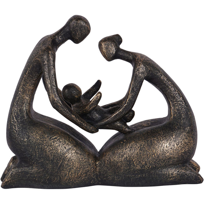 Charming Bronze Family Sculpture