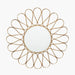 Unique Antique Gold Metal Petal Design Round Wall Mirror – Flower-Inspired Frame