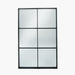 Sleek Dark Grey Metal 6-Section Rectangular Wall Mirror – Windowpane Design 