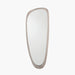 Grey Oak Wood Veneer Teardrop-Shaped Wall Mirror – Mid-Century Inspired Design