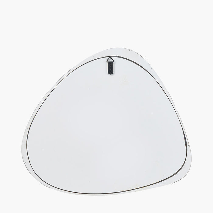 Grey Oak Wood Veneer Curved Wall Mirror – Modern Minimalist Design